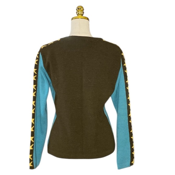 FREE PEOPLE | Wool Blend Star Crewneck Knit Sweater Size L - Picture 4 of 7